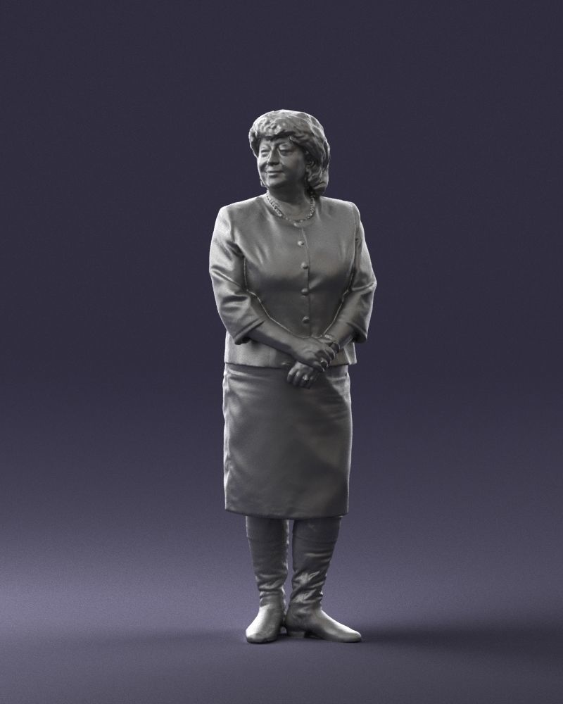 Lady in gray suit 0620 3D Print Ready 3D print model_37
