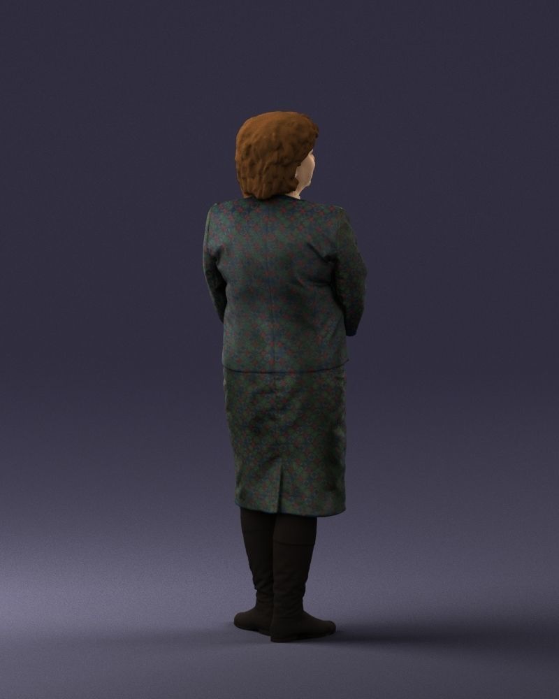 Lady in gray suit 0620 3D Print Ready 3D print model_21