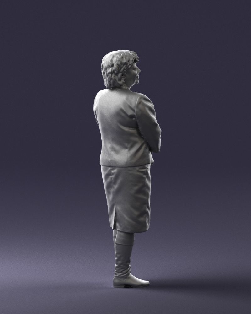 Lady in gray suit 0620 3D Print Ready 3D print model_25