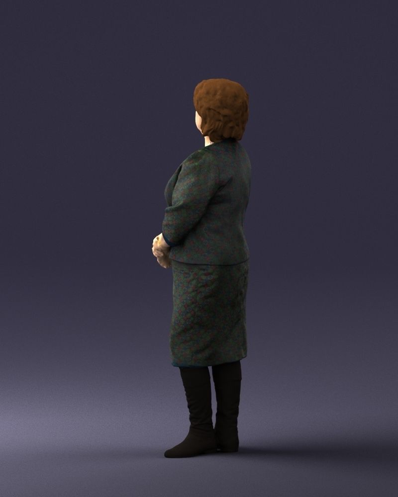 Lady in gray suit 0620 3D Print Ready 3D print model_12