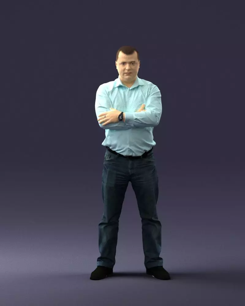 Man in turquoise shirt 0622 3D Print Ready 3D print model