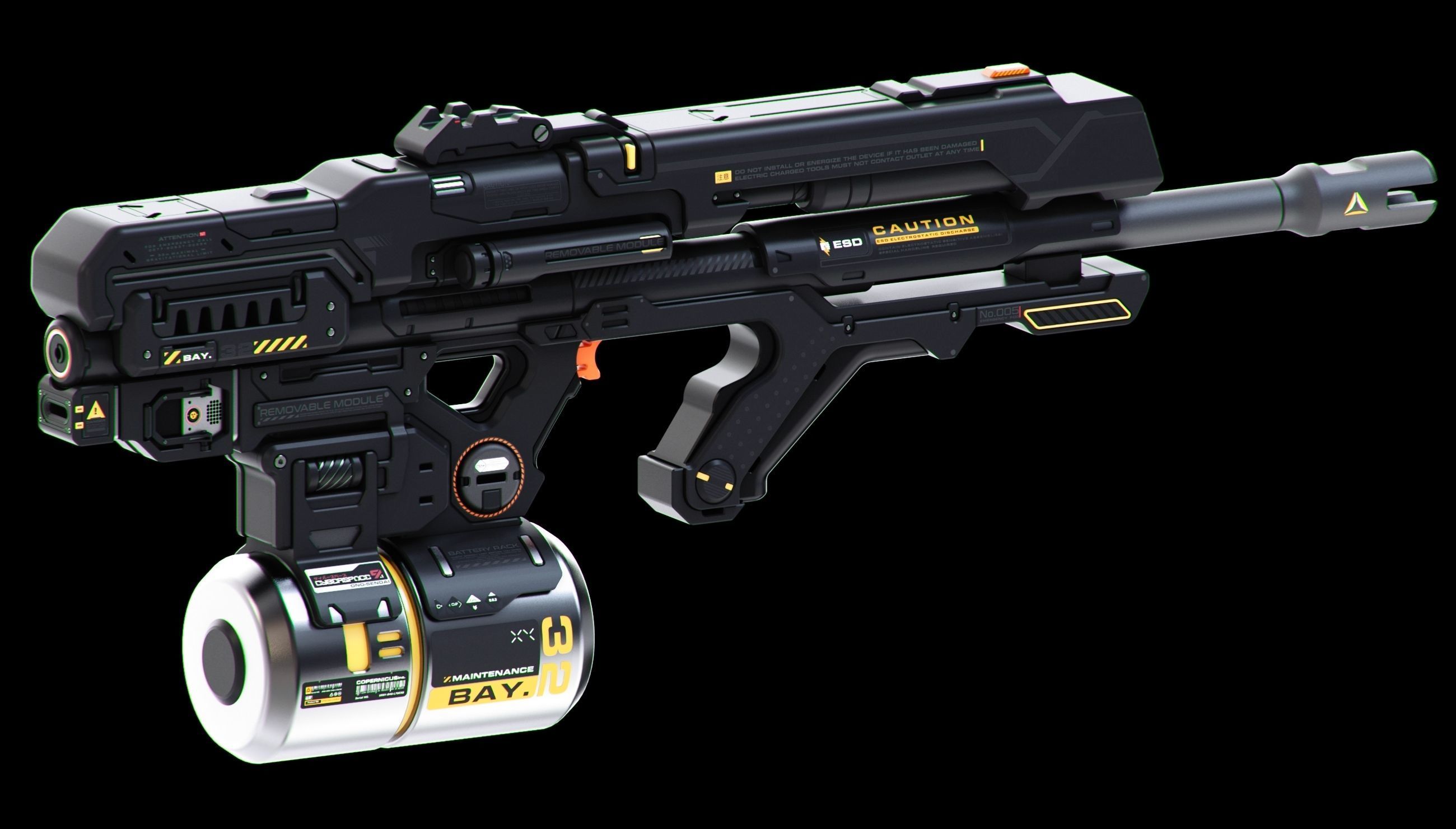 Sci-Fi Rifles Set Kitbash  3D model_2