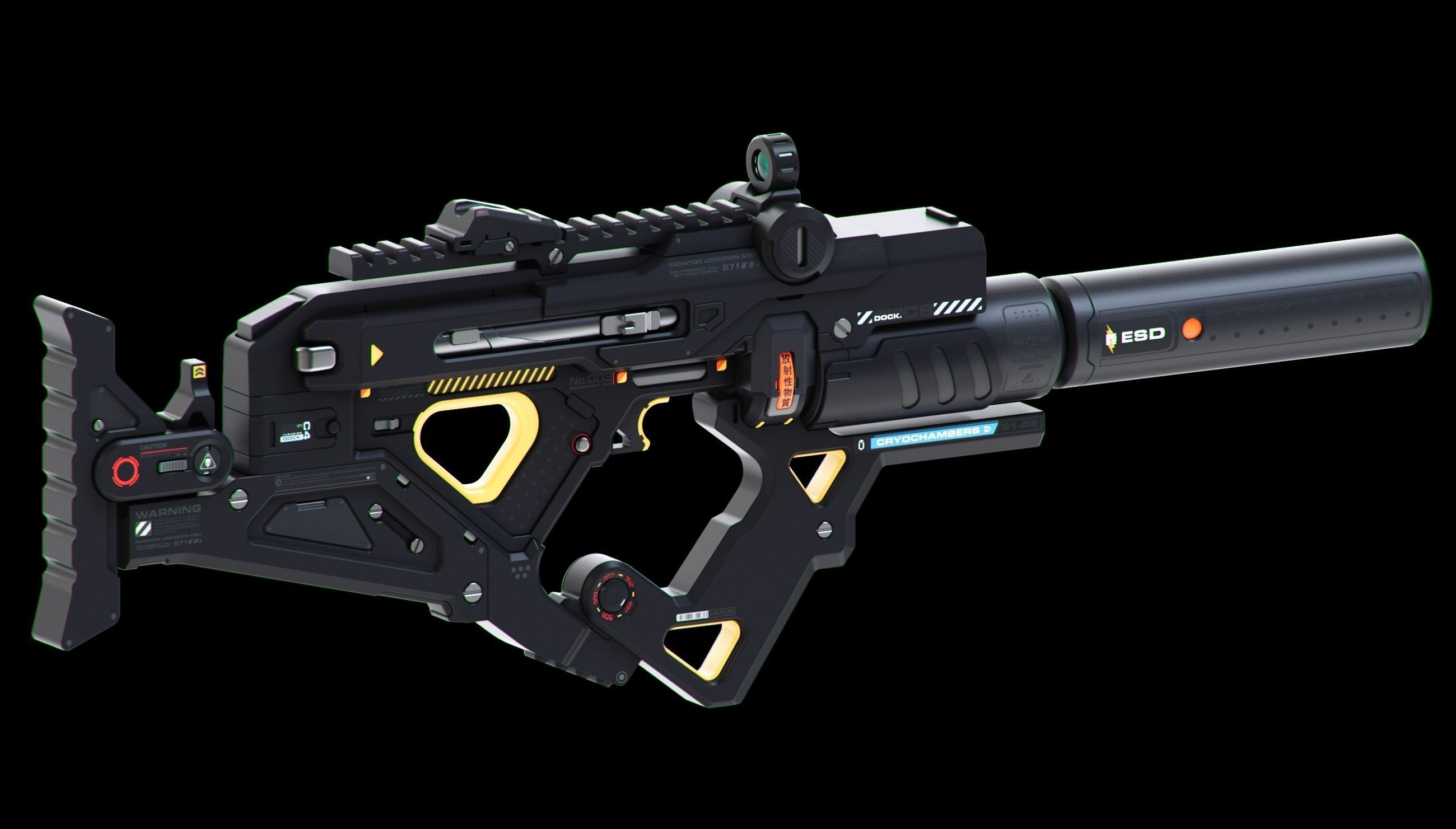 Sci-Fi Rifles Set Kitbash  3D model_12