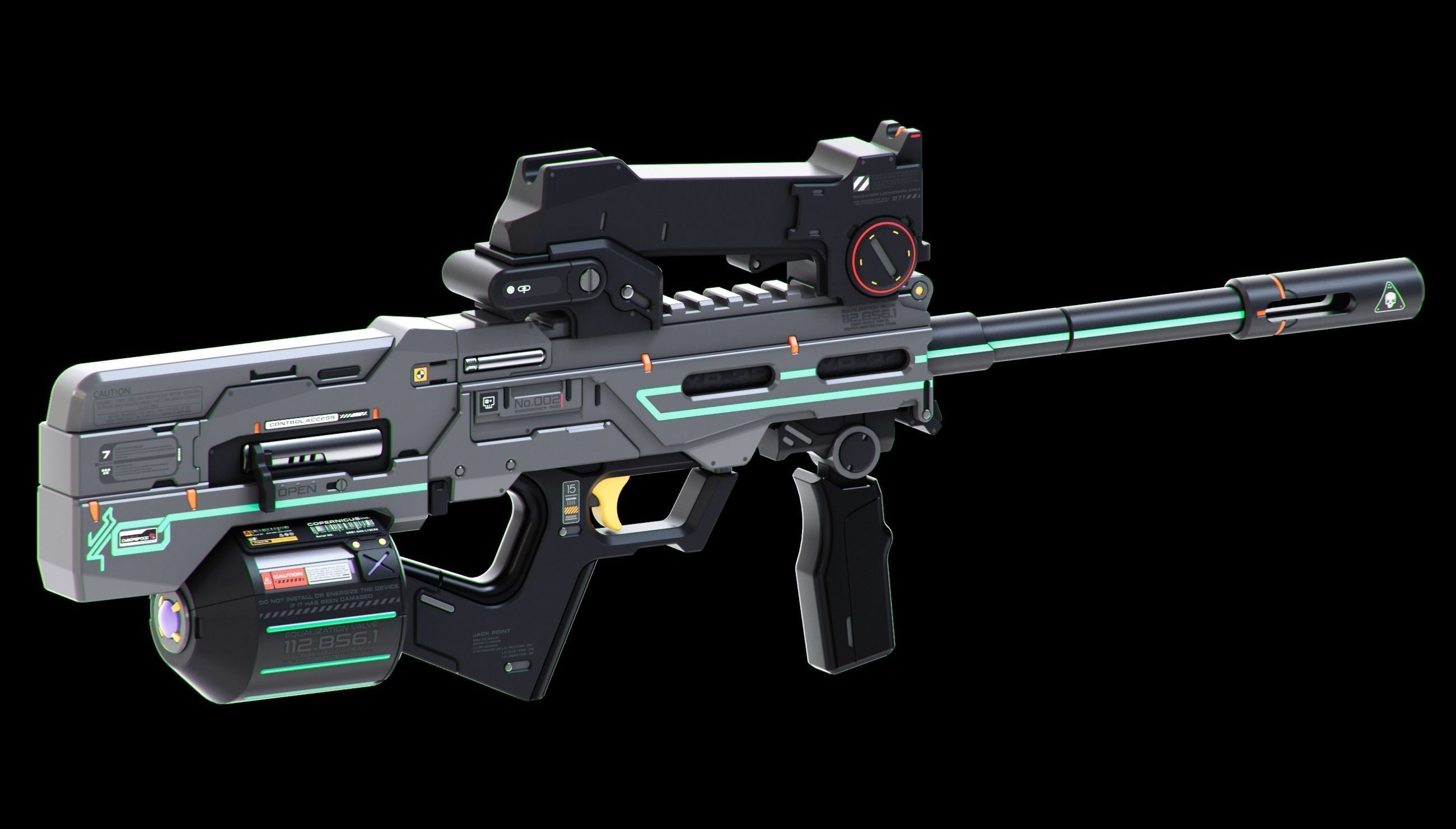 Sci-Fi Rifles Set Kitbash  3D model_4