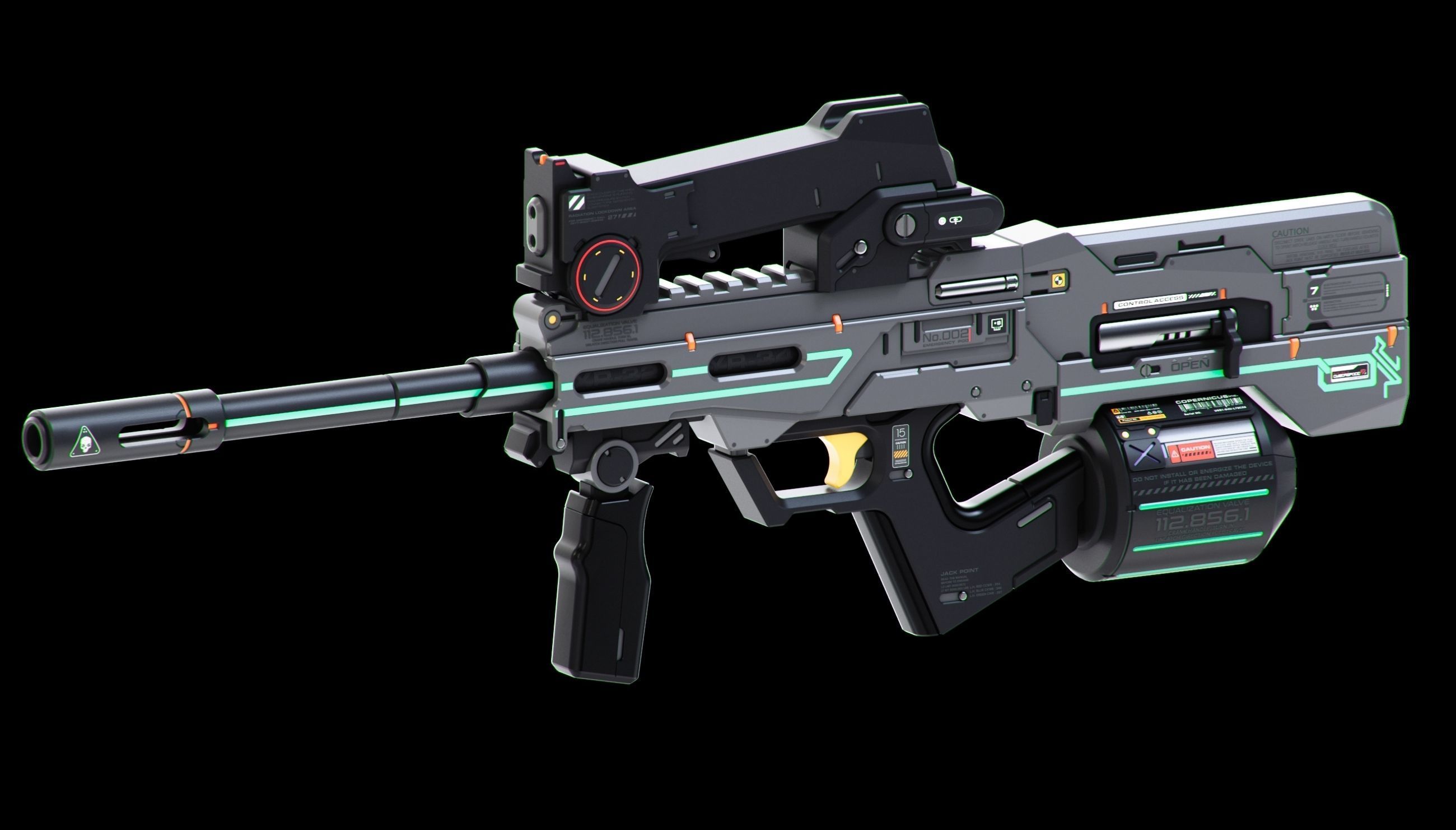 Sci-Fi Rifles Set Kitbash  3D model_5