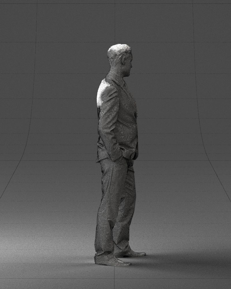 Young man suit with brown tie 0635 3D model_29