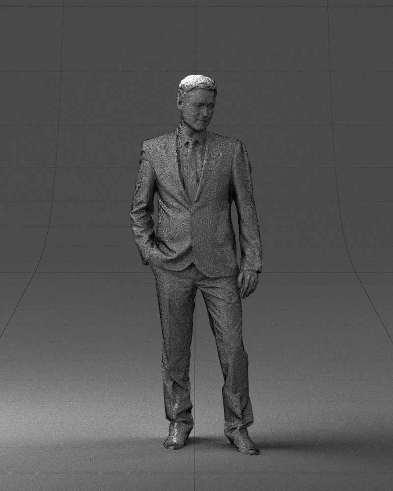 Young man suit with brown tie 0635 3D model_2