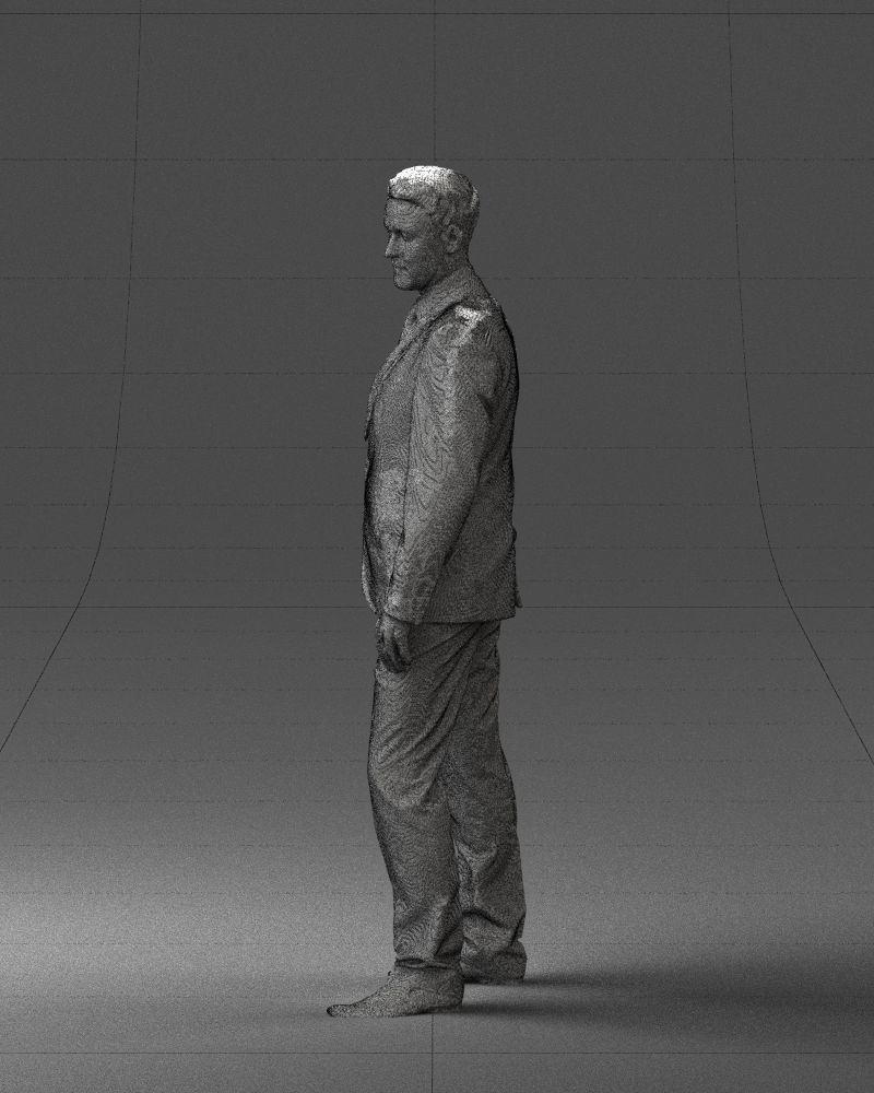 Young man suit with brown tie 0635 3D model_11