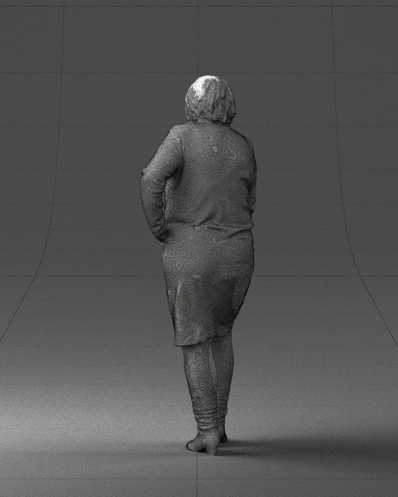 Lady sweater and skirt 0643 3D model_20