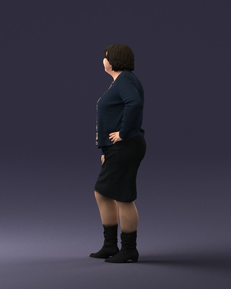 Lady sweater and skirt 0643 3D model_12