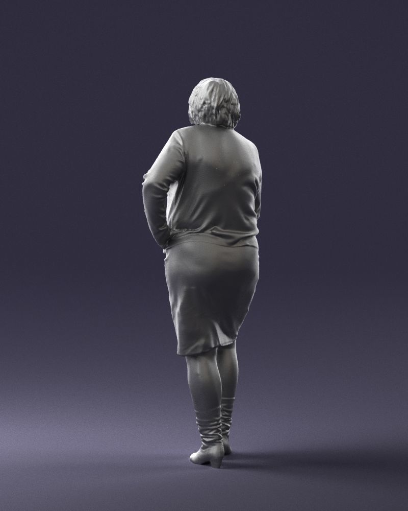 Lady sweater and skirt 0643 3D model_19