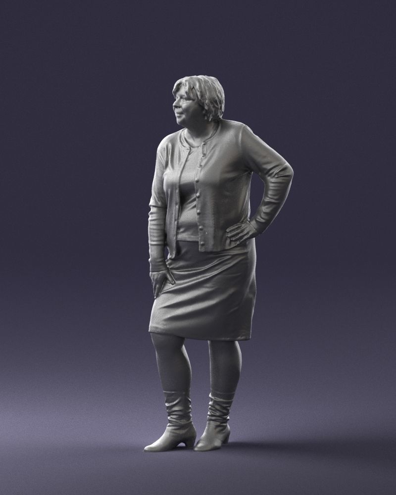 Lady sweater and skirt 0643 3D model_7