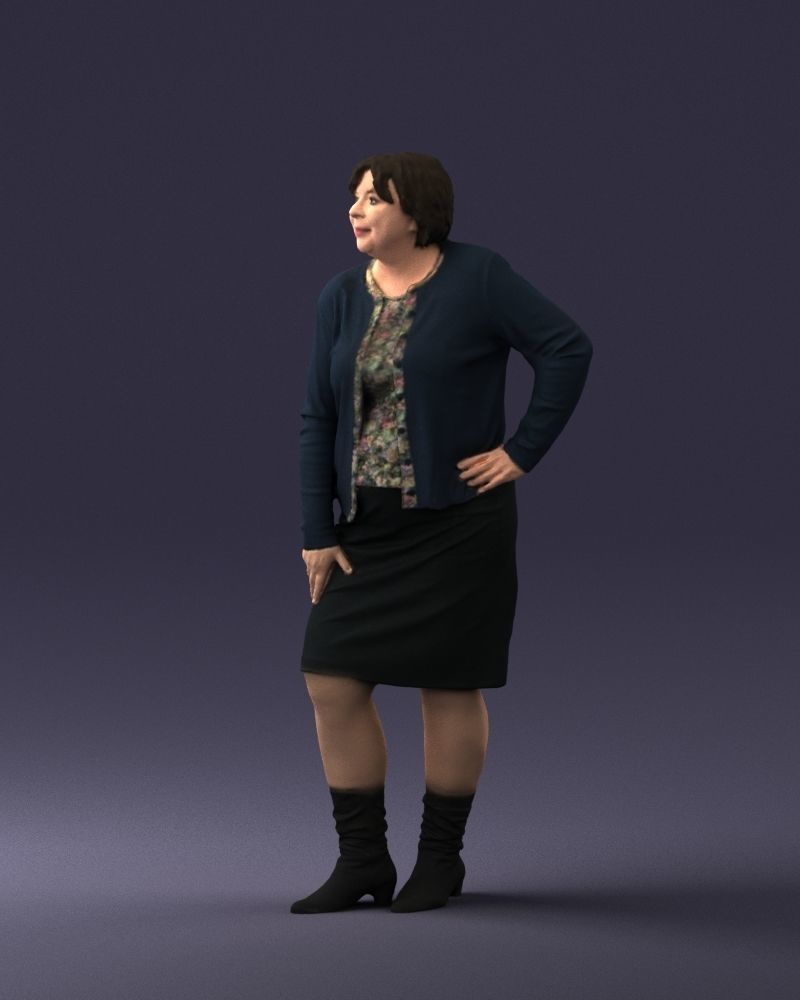 Lady sweater and skirt 0643 3D model_6