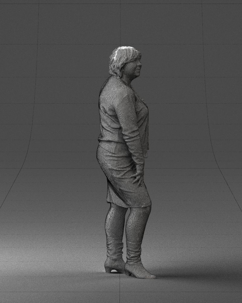 Lady sweater and skirt 0643 3D model_32