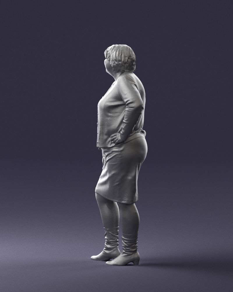 Lady sweater and skirt 0643 3D model_13