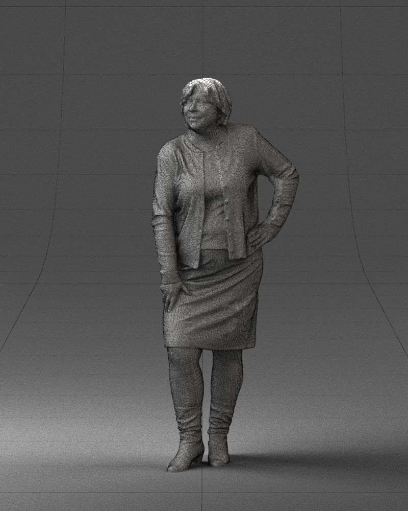 Lady sweater and skirt 0643 3D model_5