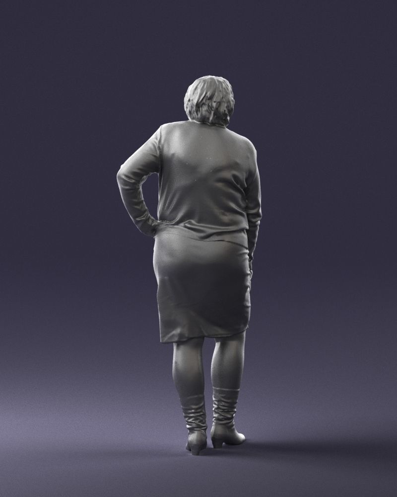 Lady sweater and skirt 0643 3D model_22