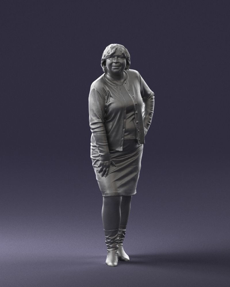 Lady sweater and skirt 0643 3D model_37