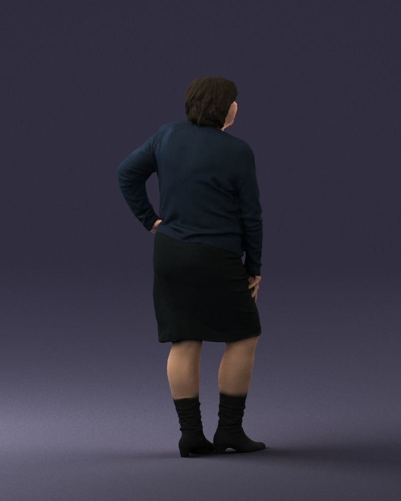 Lady sweater and skirt 0643 3D model_24