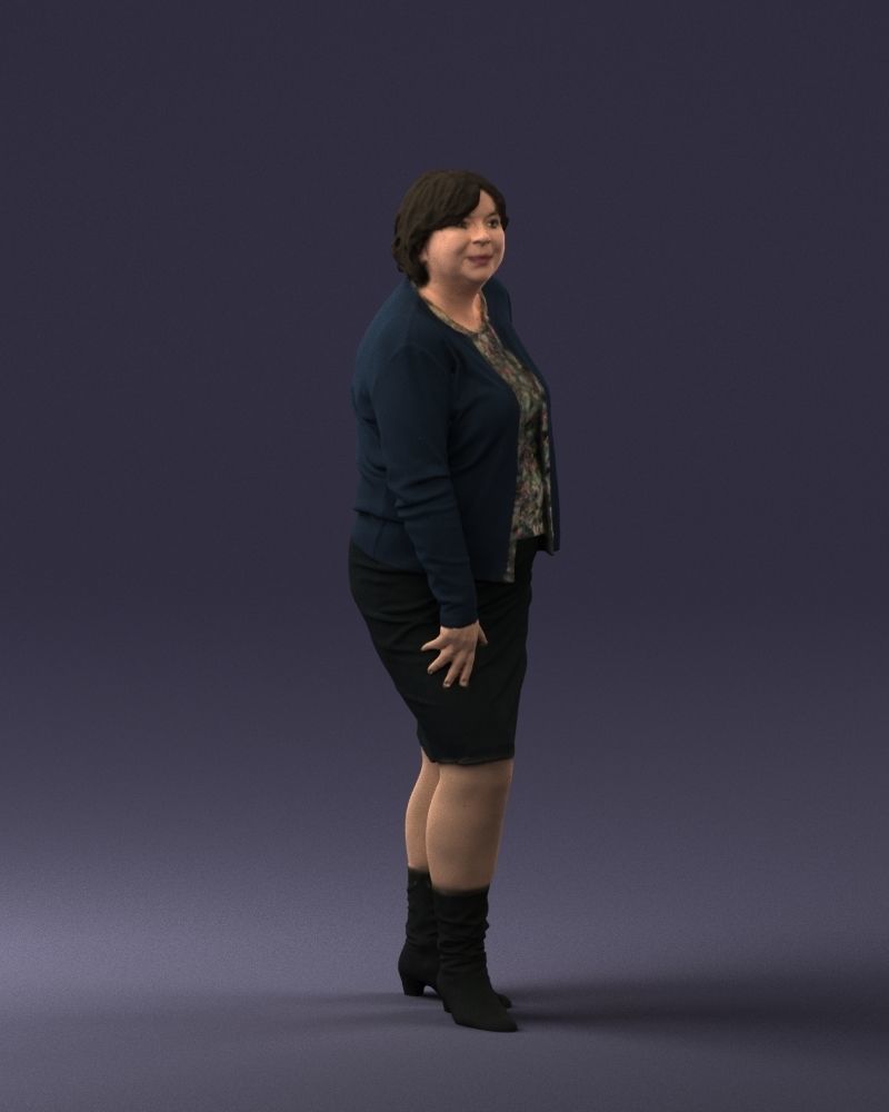 Lady sweater and skirt 0643 3D model_33