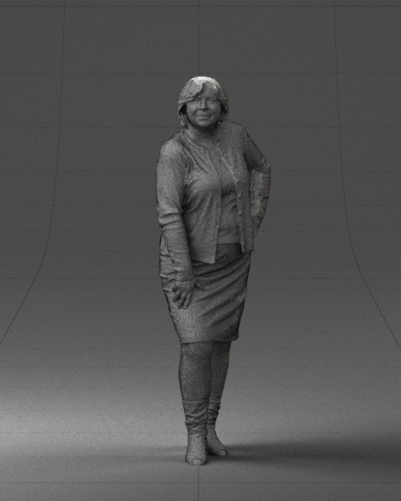 Lady sweater and skirt 0643 3D model_2