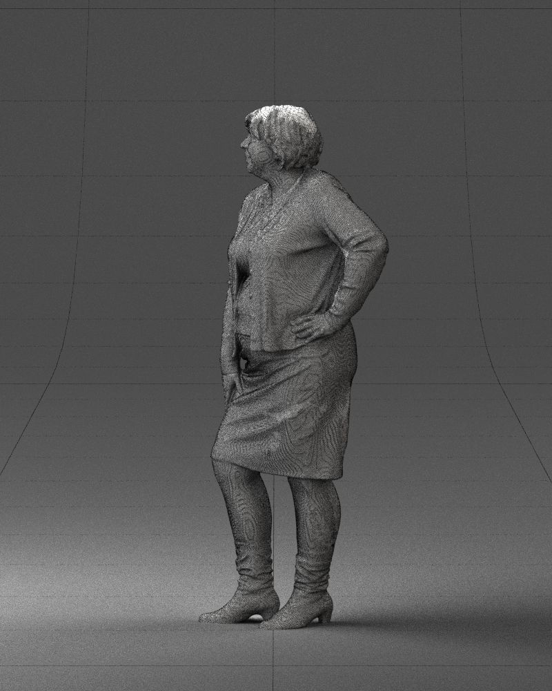 Lady sweater and skirt 0643 3D model_11