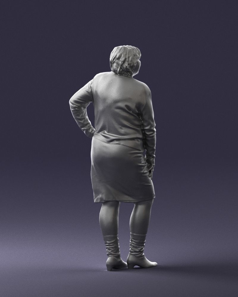 Lady sweater and skirt 0643 3D model_25