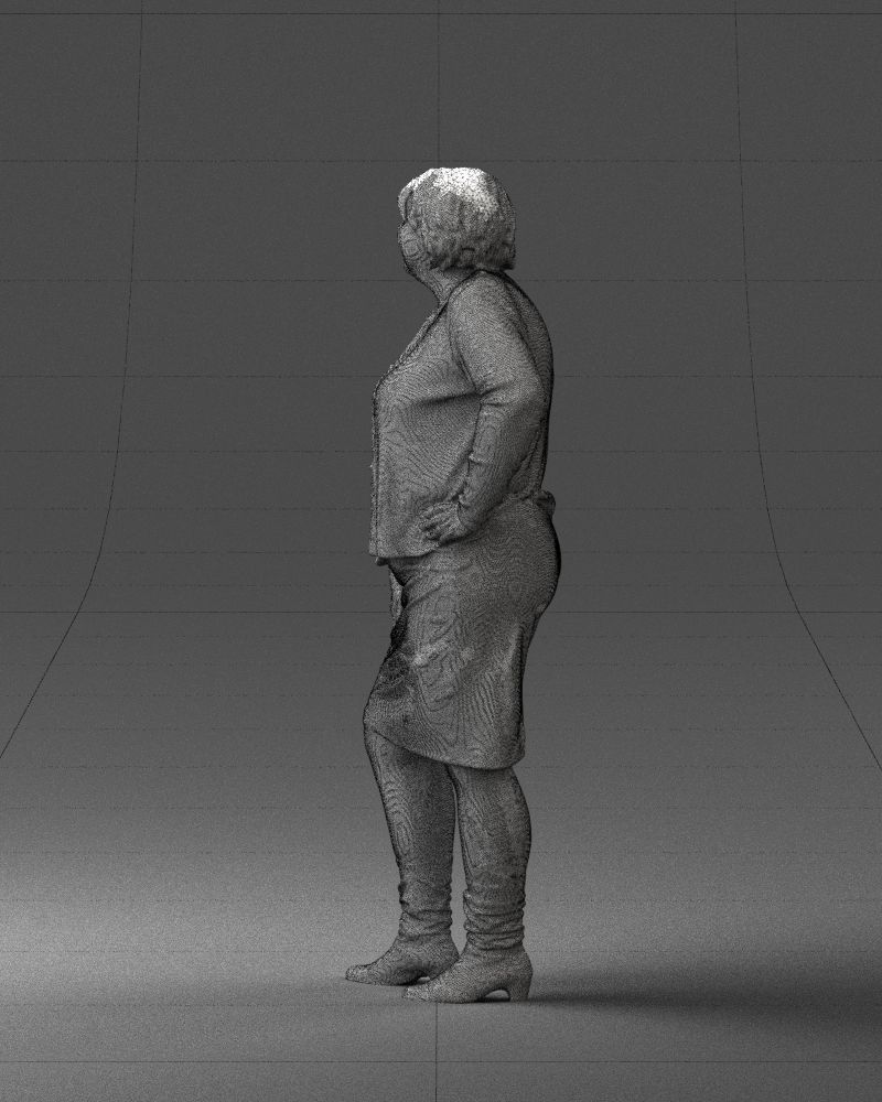 Lady sweater and skirt 0643 3D model_14