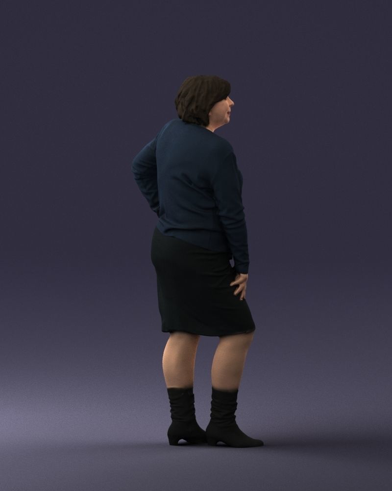 Lady sweater and skirt 0643 3D model_27