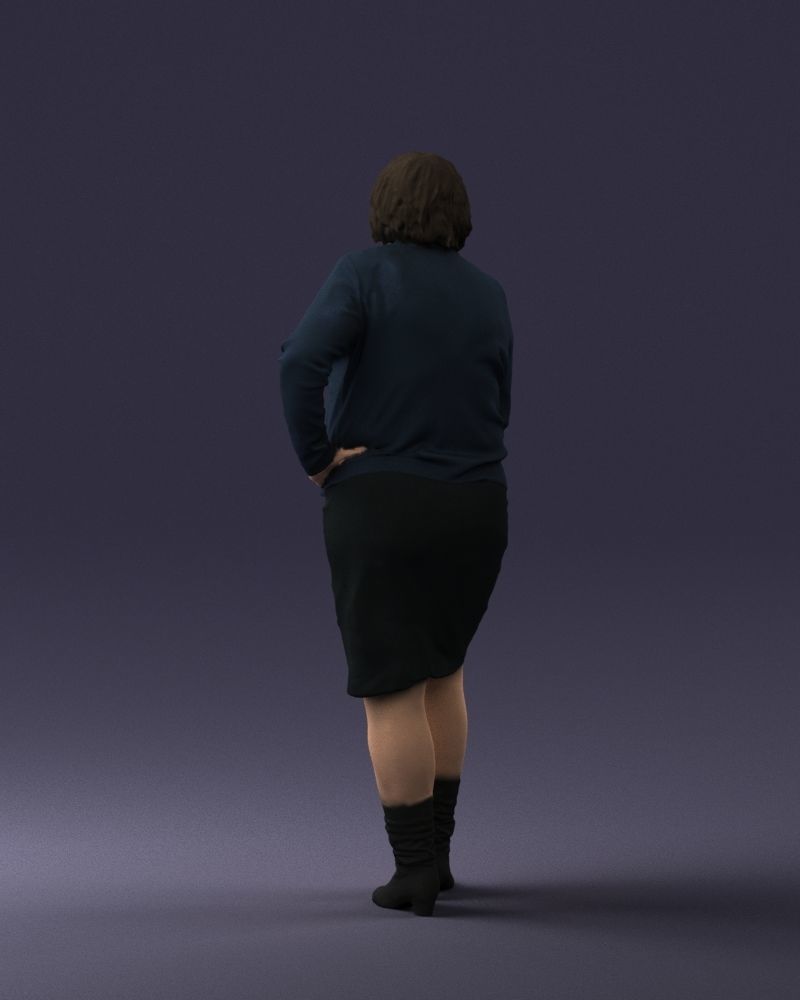 Lady sweater and skirt 0643 3D model_18