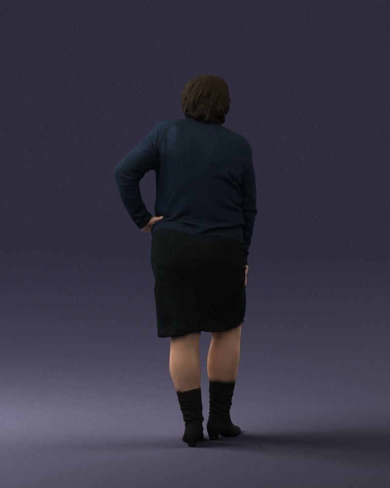 Lady sweater and skirt 0643 3D model_21