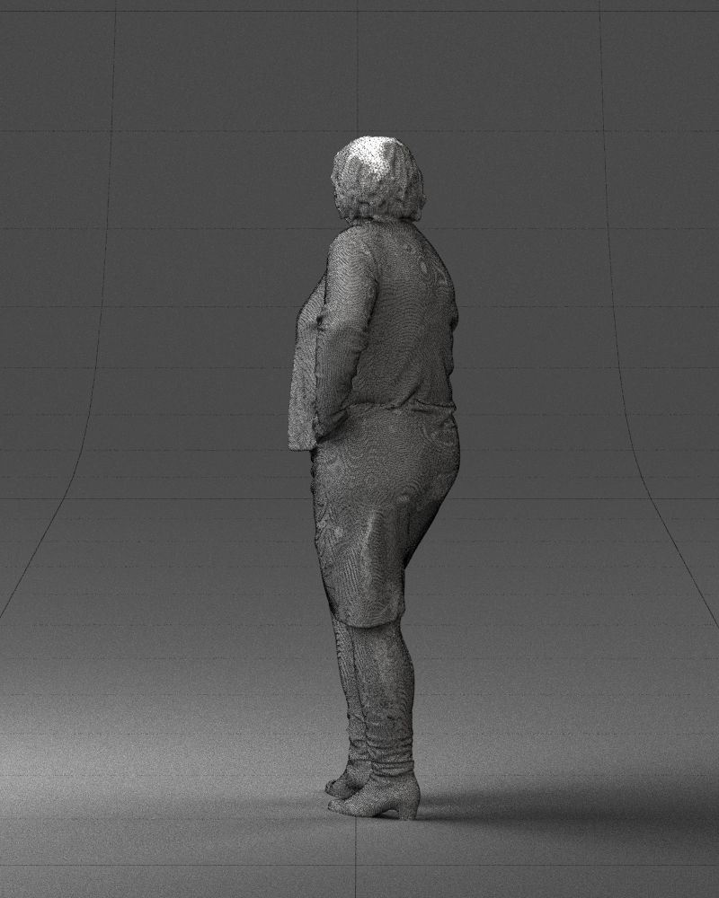 Lady sweater and skirt 0643 3D model_17