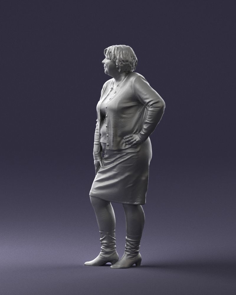 Lady sweater and skirt 0643 3D model_10