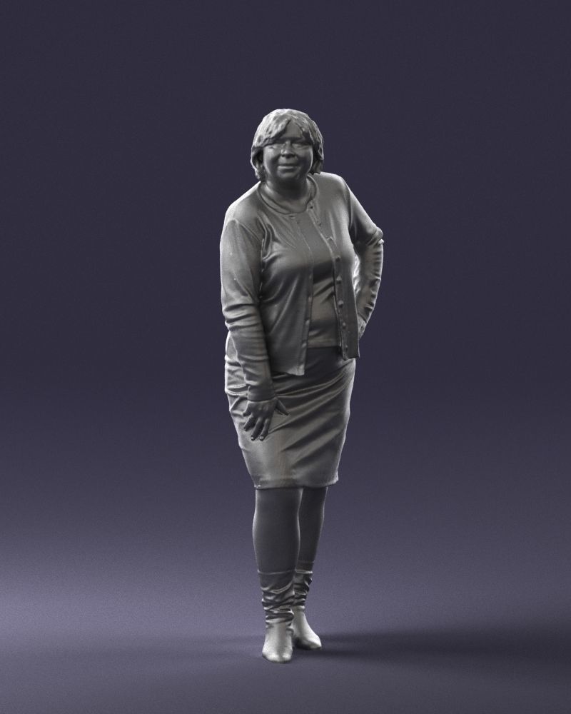 Lady sweater and skirt 0643 3D model_1