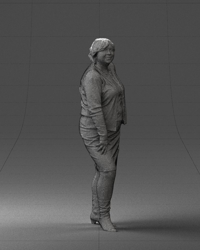 Lady sweater and skirt 0643 3D model_35