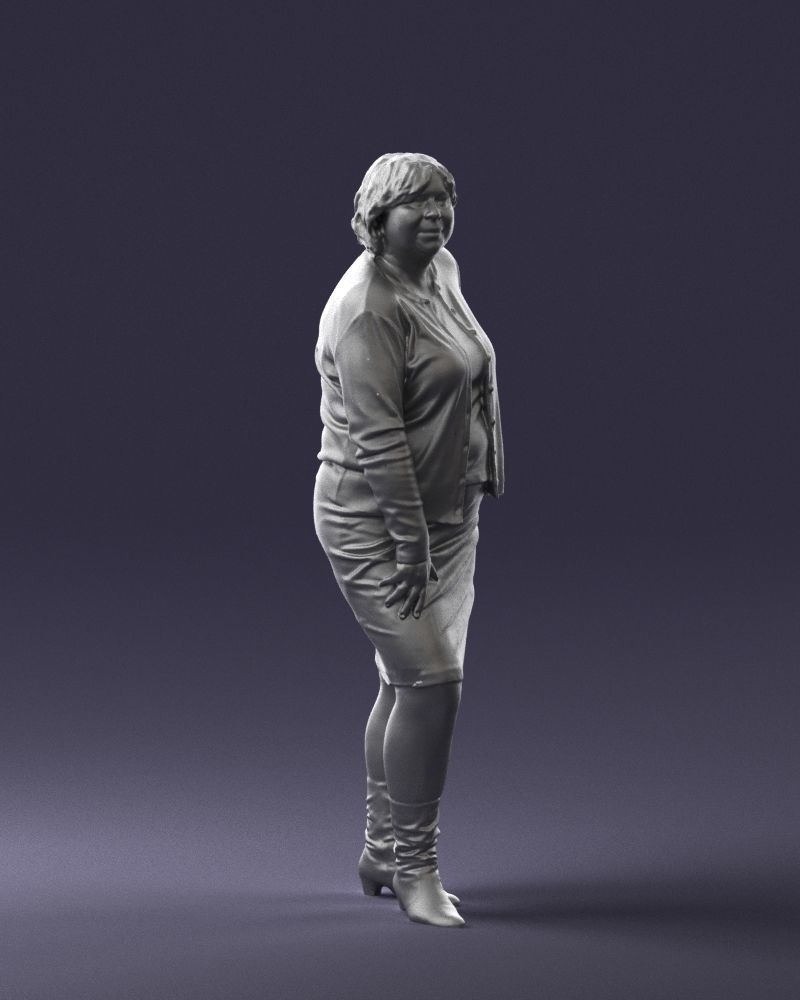 Lady sweater and skirt 0643 3D model_34