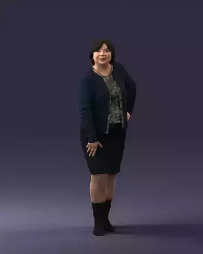 Lady sweater and skirt 0643 3D Print Ready