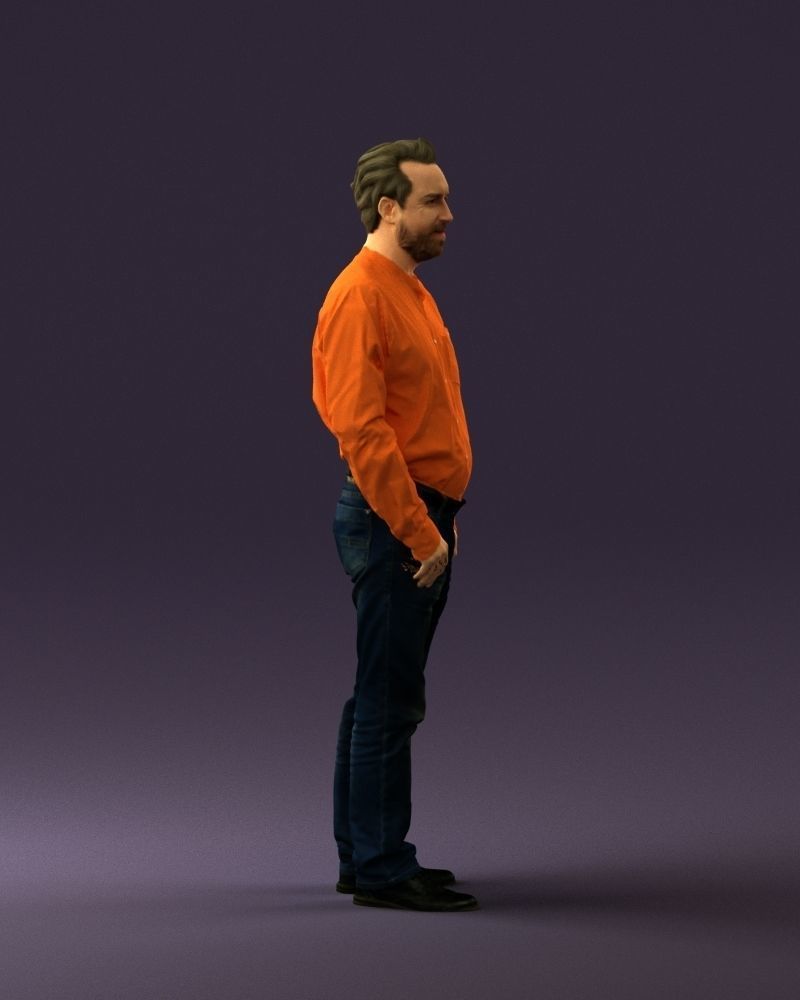 Man in orange tshirts 0648 3D Print Ready 3D print model_9