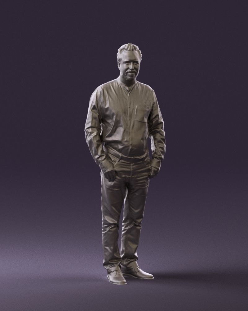 Man in orange tshirts 0648 3D Print Ready 3D print model_1