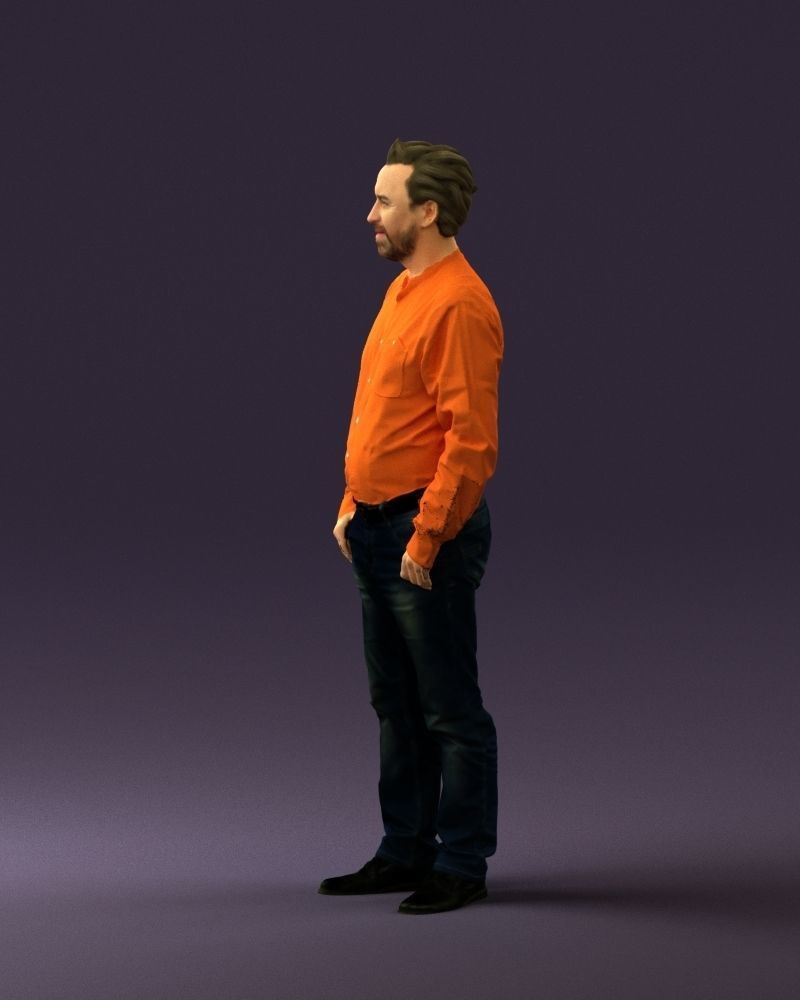 Man in orange tshirts 0648 3D Print Ready 3D print model_24