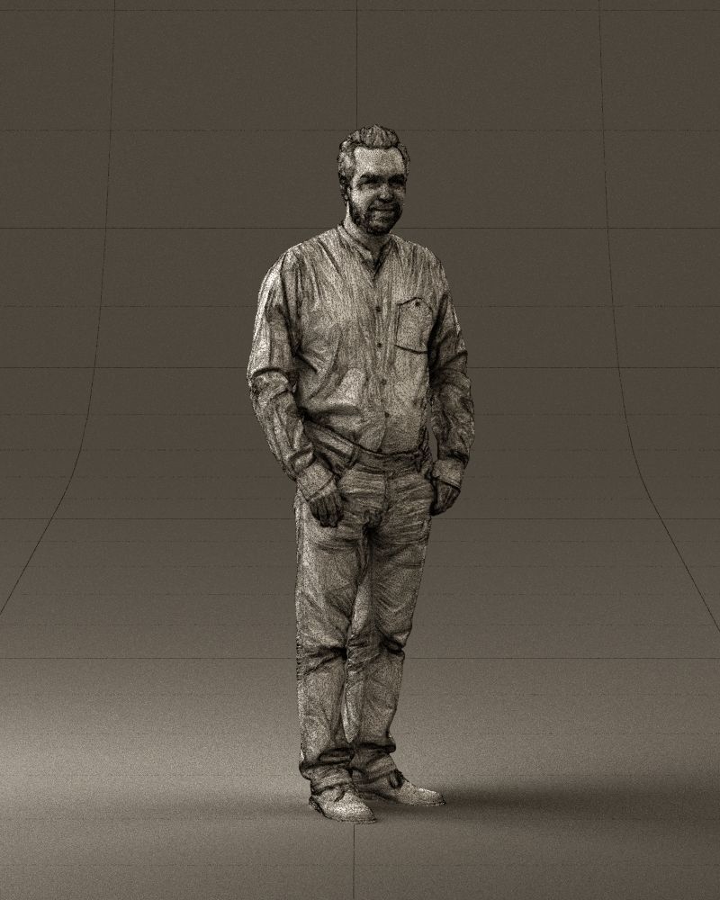 Man in orange tshirts 0648 3D Print Ready 3D print model_5