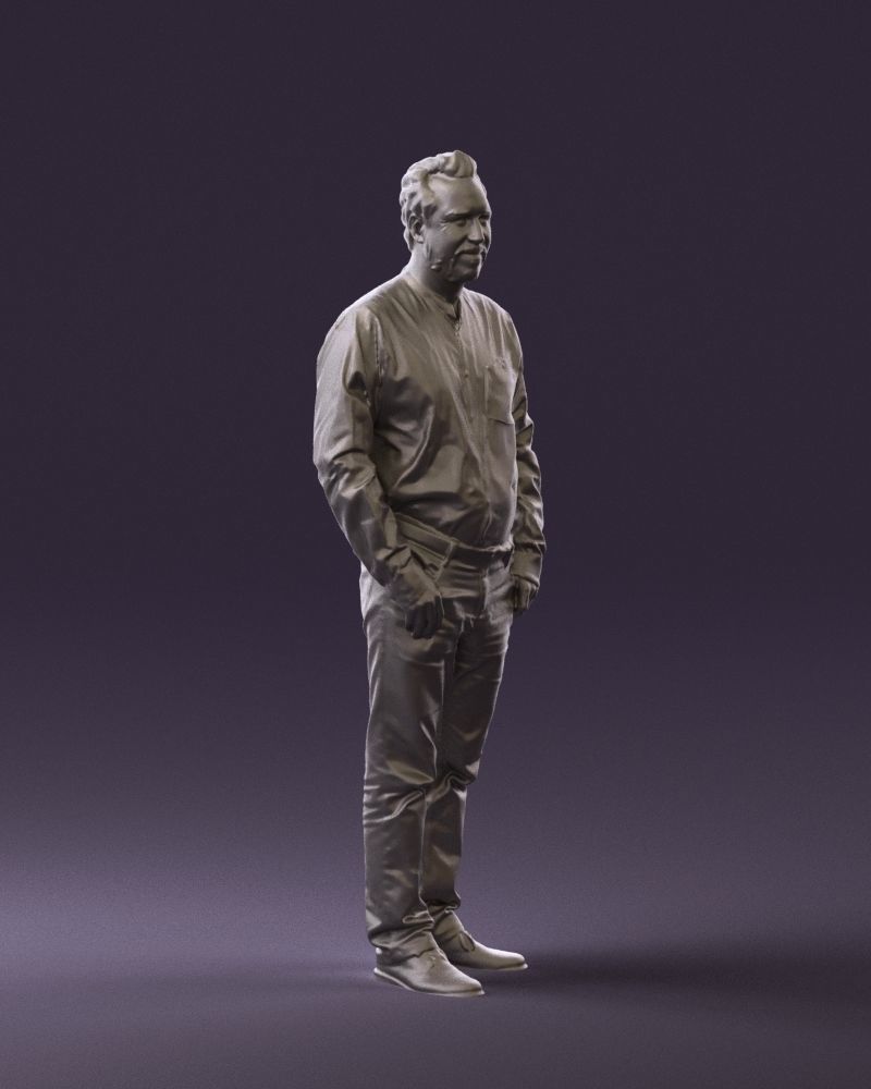 Man in orange tshirts 0648 3D Print Ready 3D print model_7