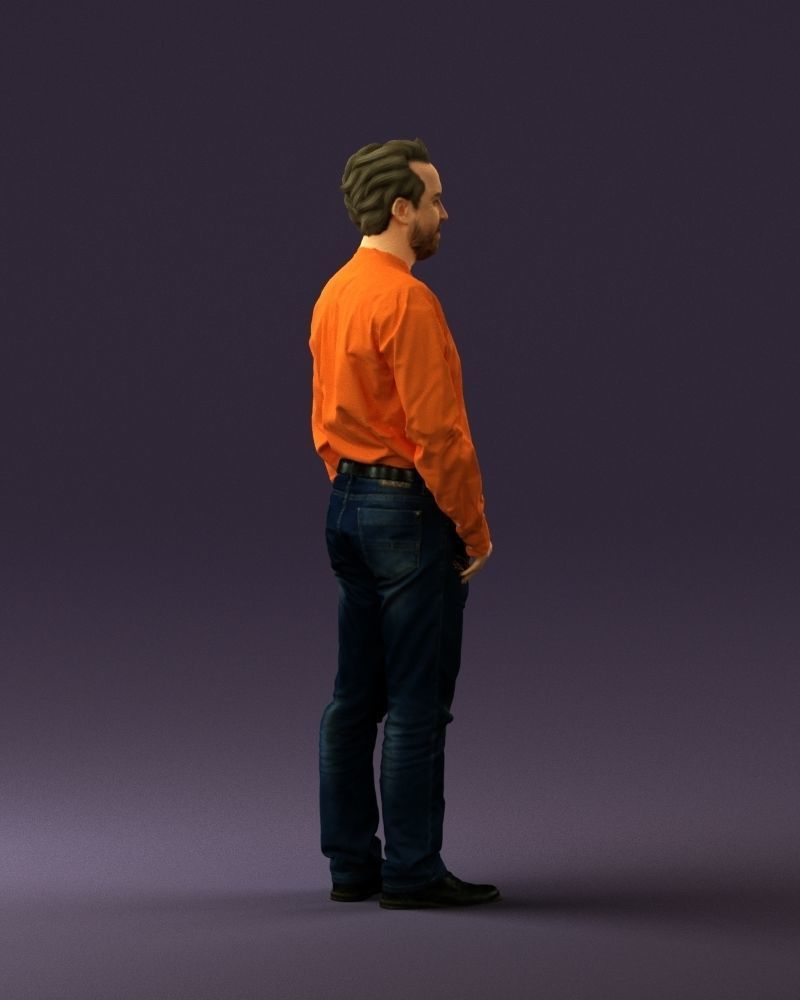 Man in orange tshirts 0648 3D Print Ready 3D print model_12