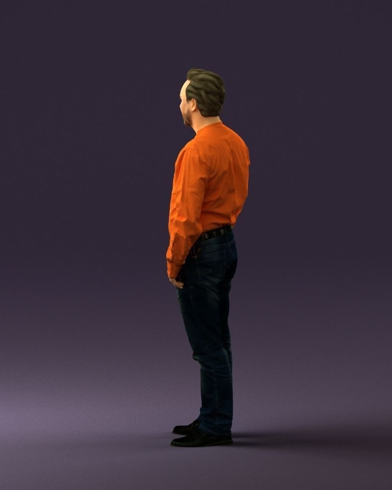 Man in orange tshirts 0648 3D Print Ready 3D print model_21
