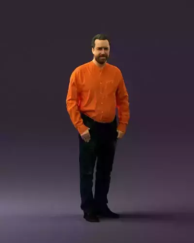 Man in orange tshirts 0648 3D Print Ready 3D print model