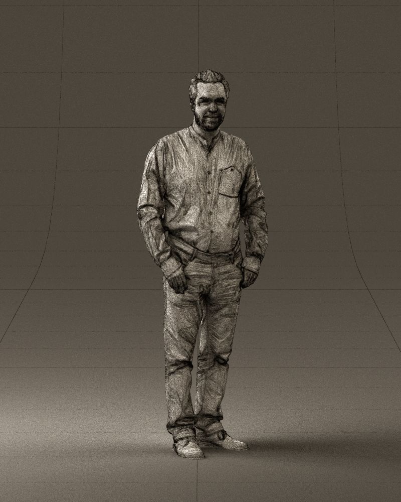 Man in orange tshirts 0648 3D Print Ready 3D print model_38