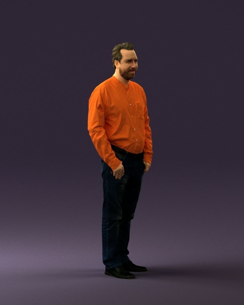 Man in orange tshirts 0648 3D Print Ready 3D print model_6