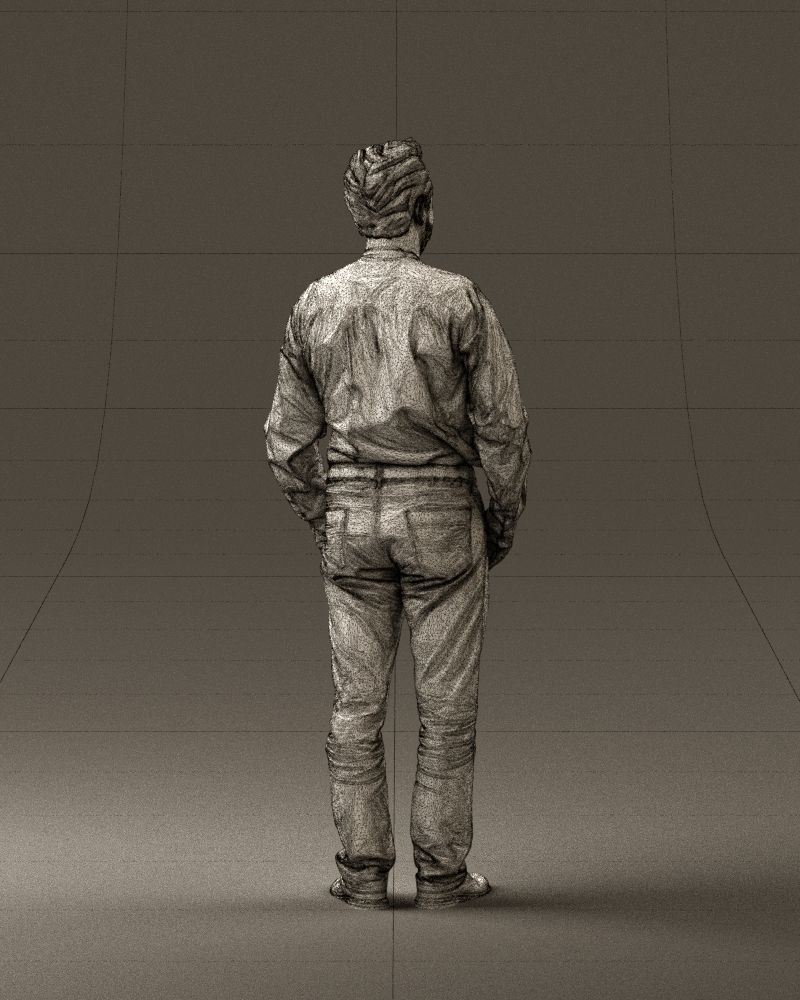 Man in orange tshirts 0648 3D Print Ready 3D print model_17