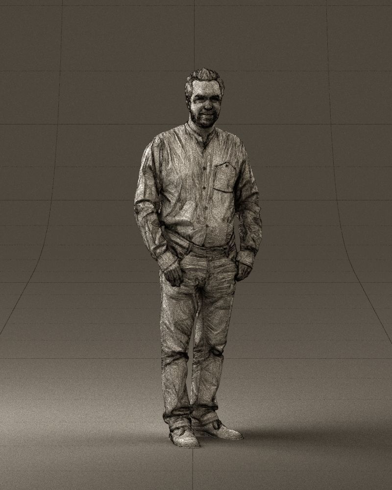 Man in orange tshirts 0648 3D Print Ready 3D print model_2