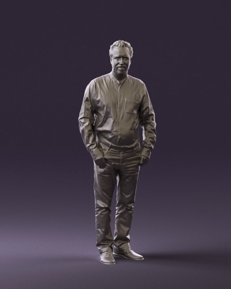 Man in orange tshirts 0648 3D Print Ready 3D print model_34